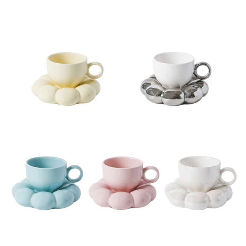 

200ml Ceramic Coffee Mug Flower Tea Cups for Coffee Tea Milk Beverage M68E