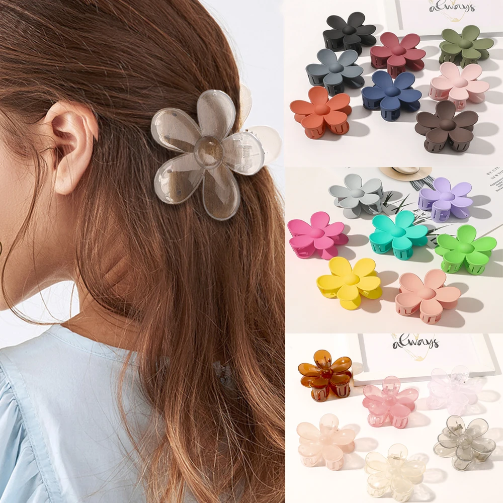 

Korea Flower Shape Hair Claw Clip For Women Girls Barrette Crab Hair Claws Ponytail Hairpins Bath Barrette Headwear Accessories