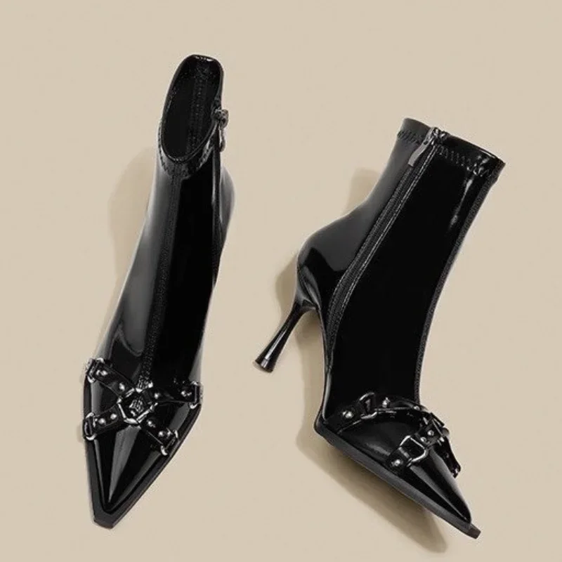 Женская обувь на высоком каблуке в стиле панк трендовые женские ботильоны Челси