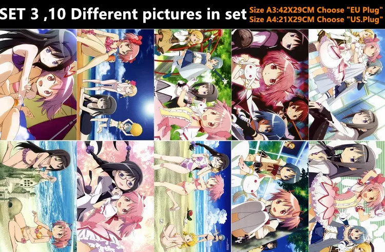 10 шт./партия аниме Puella Magi Madoka Magica Akemi постер наклейка открытка игрушка для фанатов