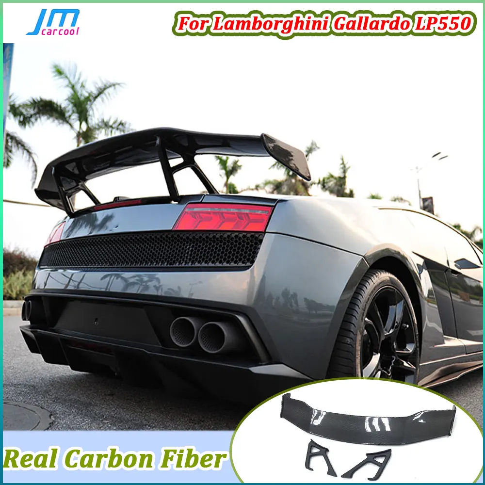 Фото Настоящий карбоновый спойлер на крышку багажника для Lamborghini Gallardo LP550 LP560 LP570 GT, спойлер-накладка на багажник из FRP №1