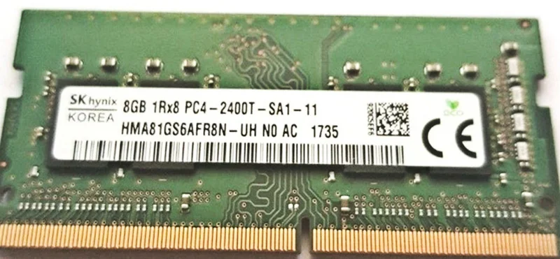

RAM 8G 1RX8 PC4-2400T Notebook Memory Bar HMA81GS6AFR8N-UH N0 AC
