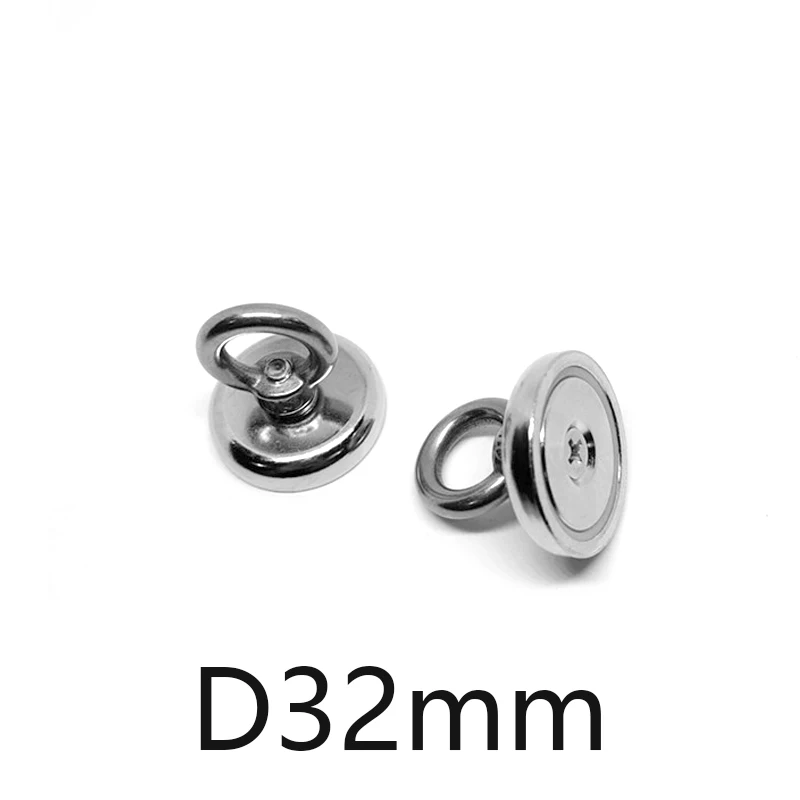 

1/2/5/10PCS D32 Strong Magnet Hook Fishing Magnet Deep Sea Fishing Magnet Bracket Ring Strong Magnetic Hook Magnet Finder Dia32