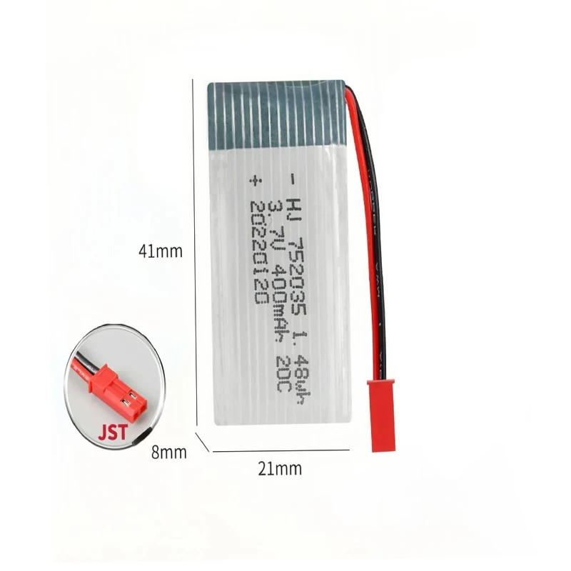 Фото Lipo аккумулятор 20C 3,7 В 752035 400 мАч аккумулятор высокой скорости для Habersham X4 H107D H107 H31 модель квадрокоптера аксессуары для самолетов №4