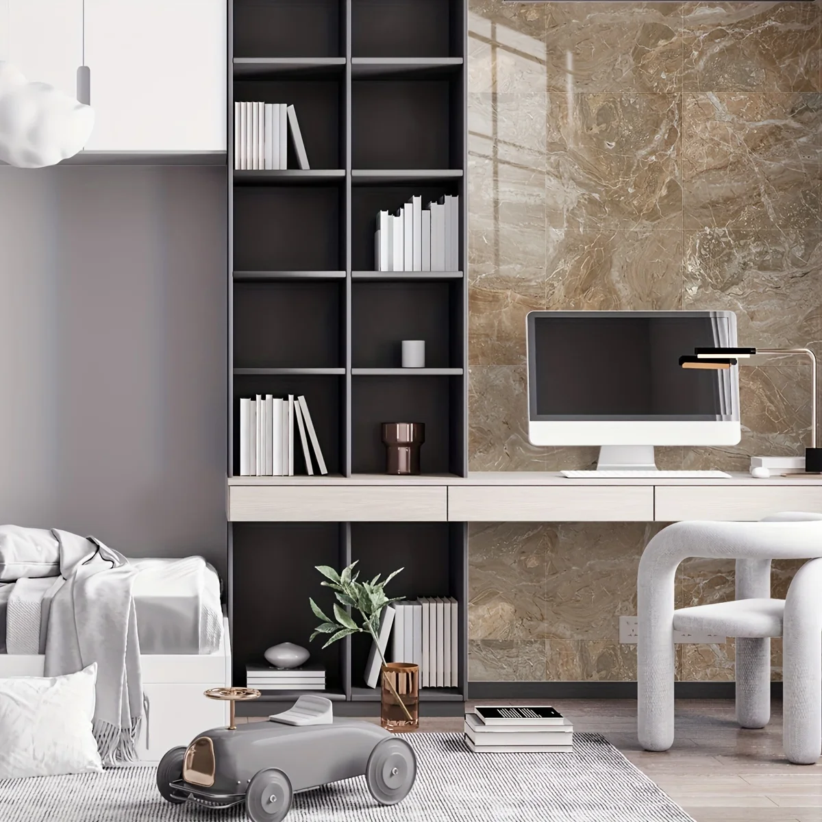 12 шт. утолщенные влагостойкие самоклеящиеся обои с рисунком бежевого мрамора