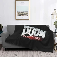 doom eternal gaming fuzzy blanket awesome throw blanket for home 125100cm