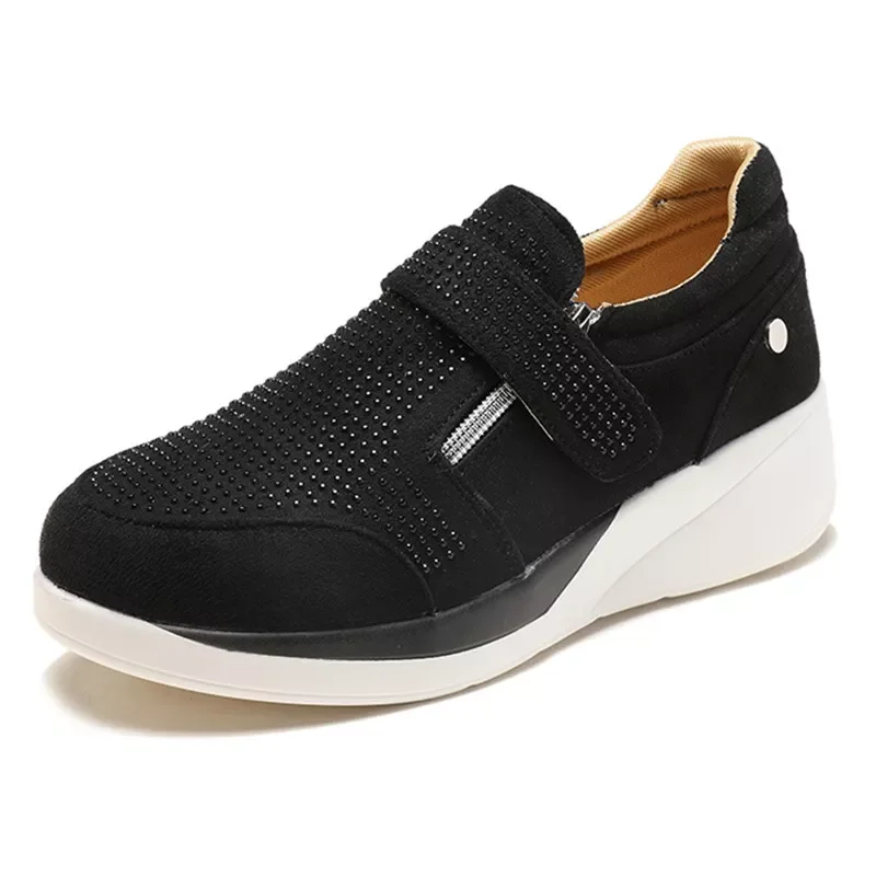 

New Unisex Fashion Sneakers Women Shoes Plus Size 43 Glitter Crystal Sneakers Platform Comfort Blue Gold Silver Black Shoes