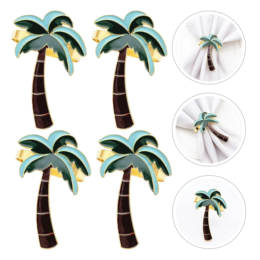 

Napkin Ring Hawaii Party Table Decoration Rings Holder Tree Hawaiian Decor Clasp Serviette Palm Buckle Dining Wedding Towel