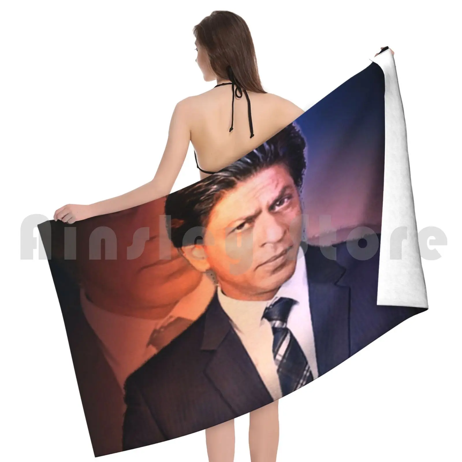 Shahrukh Khan Bath Towel Beach Cushion Shahrukhkhan Bollywood Srk Deepikapadukone Aliabhatt Katrinakaif