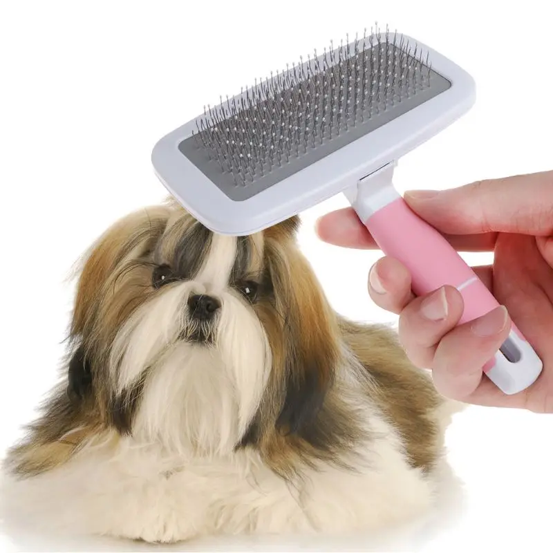 

Самоочищающаяся щетка для собак и кошек, инструмент для груминга домашних животных, мягкое удаление шерсти, выпадающие коврики и волосы
