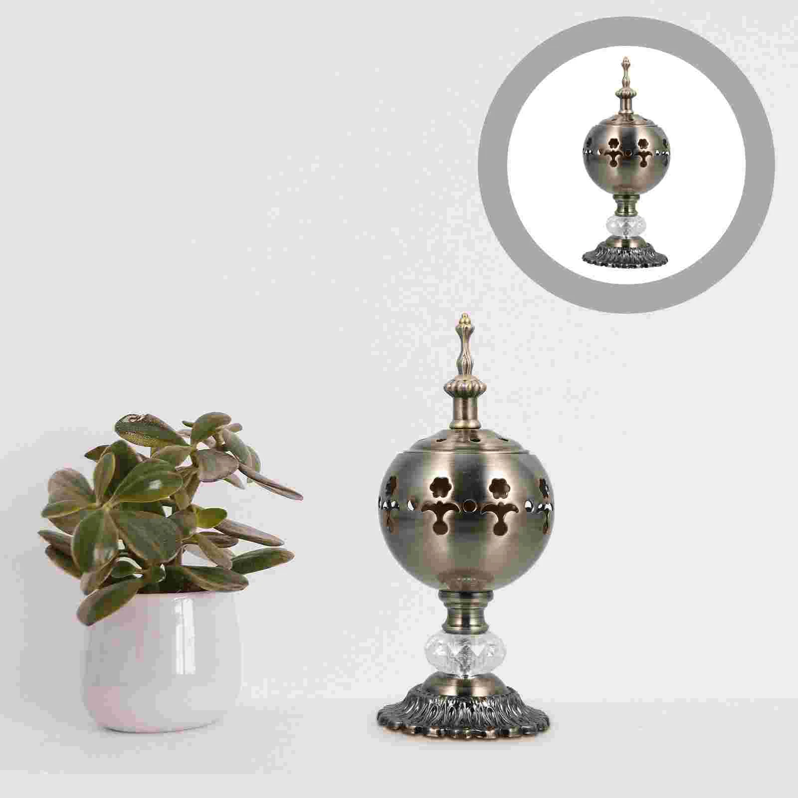 

Burner Holder Censer Iron Charcoal Aroma Vintage Cone Bowl Cauldron Frankincense Oil Resin Backflow Essential Tealight Out