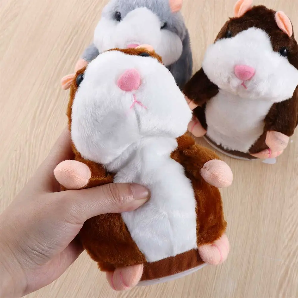 

15cm Funny Pets Plush Toy Walking Talking Hamster Plush Toy Sound Record Repeat Voice Changing Hamster Animal Doll