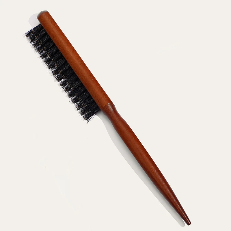 

Professional Salon Wood Handle Natural Boar Bristle Hair Brush Fluffy Hair Comb Slim Comb Hairbrush Hairdressing Barber Tool