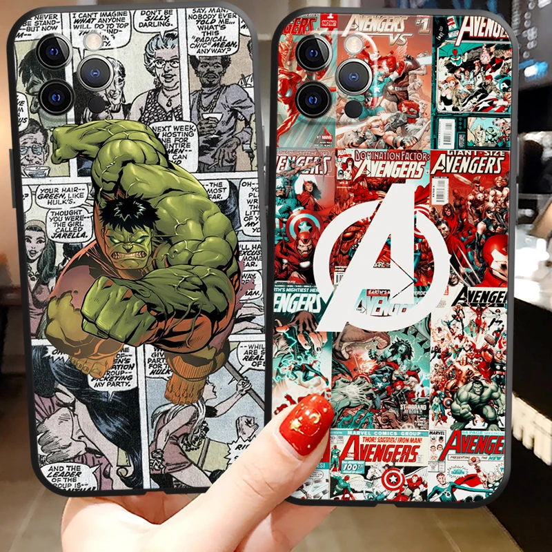 

Marvel Avengers US Phone Cases For iPhone 11 12 Pro MAX 6S 7 8 Plus XS MAX 12 13 Mini X XR SE 2020 Back Cover Coque Funda
