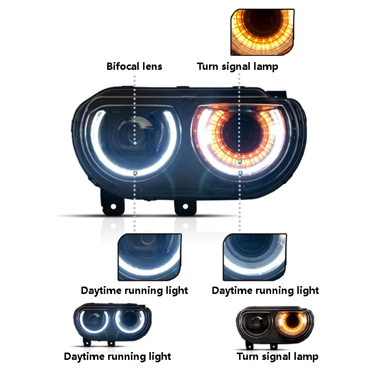 Для автомобилей Dodge Challenger 2008-2014 гг. модифицированные дневные ходовые огни в сборе