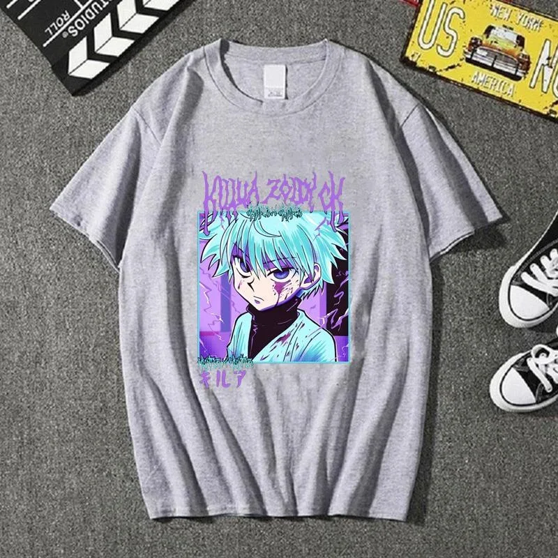Популярная Футболка с принтом аниме Killua Zoldyck мужская и женская