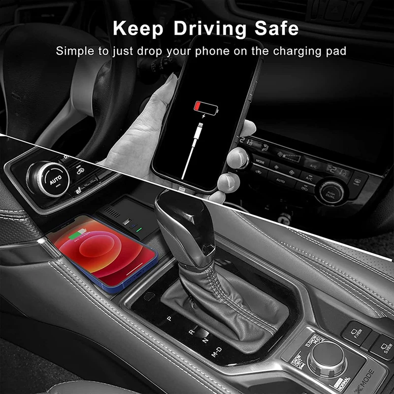 10 Вт автомобильный коврик коробка для хранения центральной консоли беспроводное