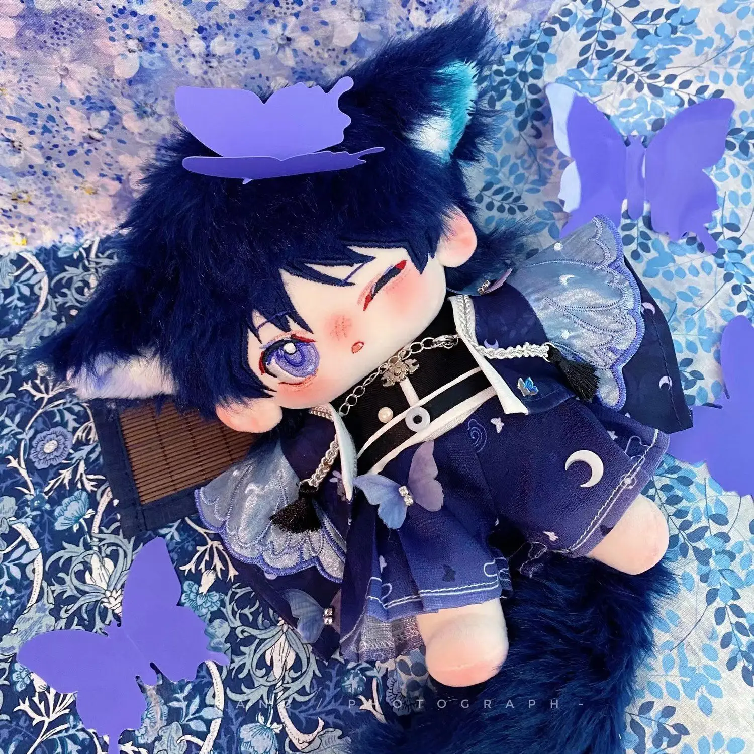 

20cm Game Genshin Impact Balladeer Kunikuzushi Cosplay Cute Cat Plush Cotton Doll Body Dress UP Plushie Pillow Xmas Gift