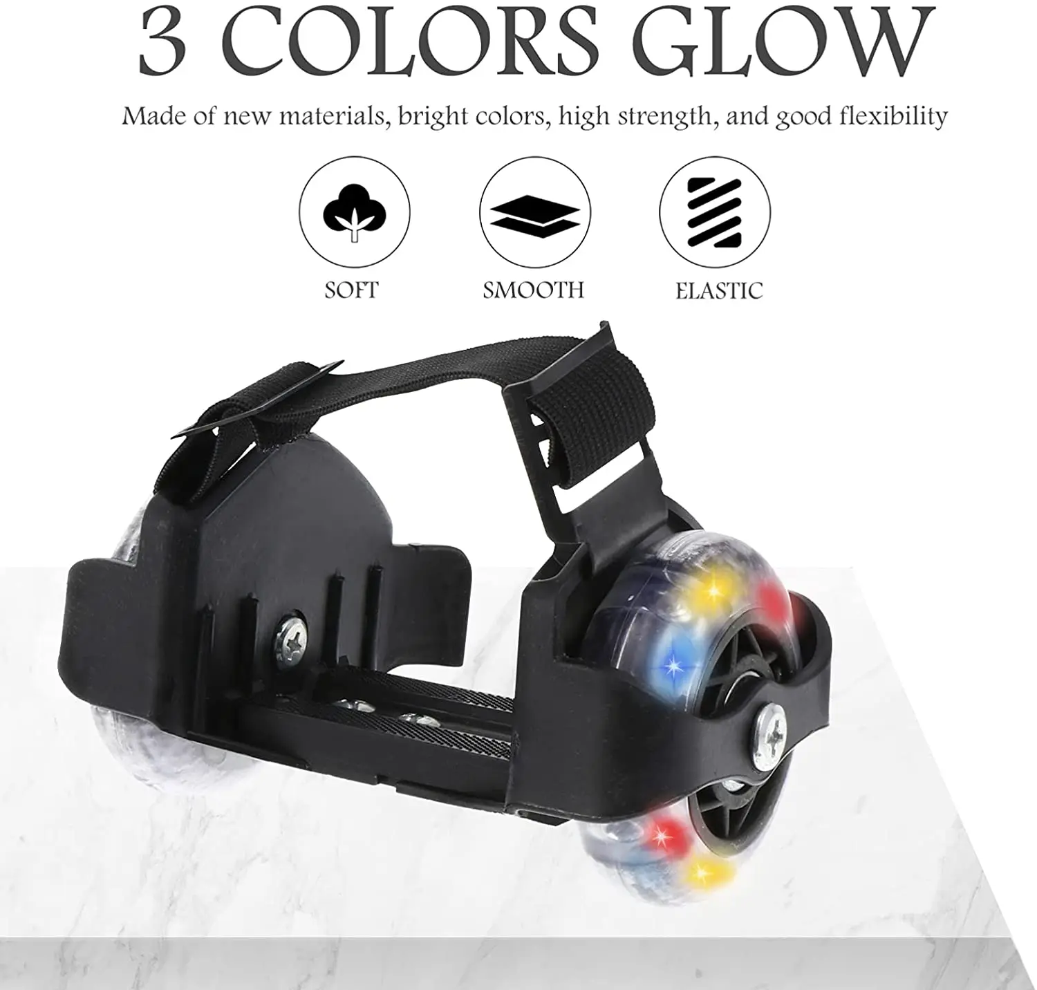 Красочные мигающие роликовые коньки колеса каблук регулируемые обувь для