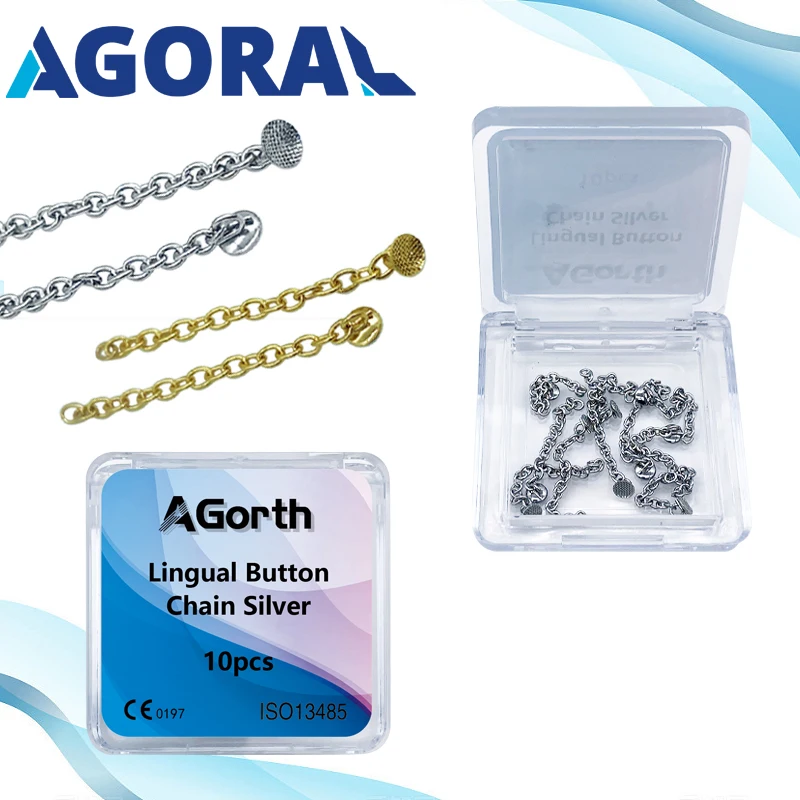 10 шт. стоматологическая ортодонтическая лингвальная цепочка на пуговицы золото