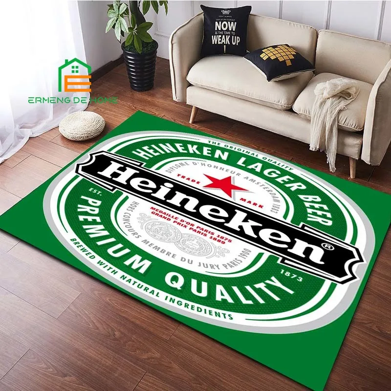 

Коврики Heineken с логотипом пива для спальни, гостиной, кухни, коврики для пола, домашний декор, нескользящий напольный коврик для ванной комна...