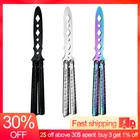 Портативный тренировочный нож складной в форме бабочки, складной тренировочный нож бабочка из легированной стали