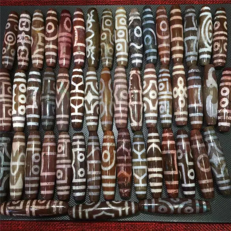 221011-2 Новое поступление 50 шт./лот 13 мм * 58 мм натуральный агат Xiangxiong тибетские Dzi бусины для браслетов и ожерелий