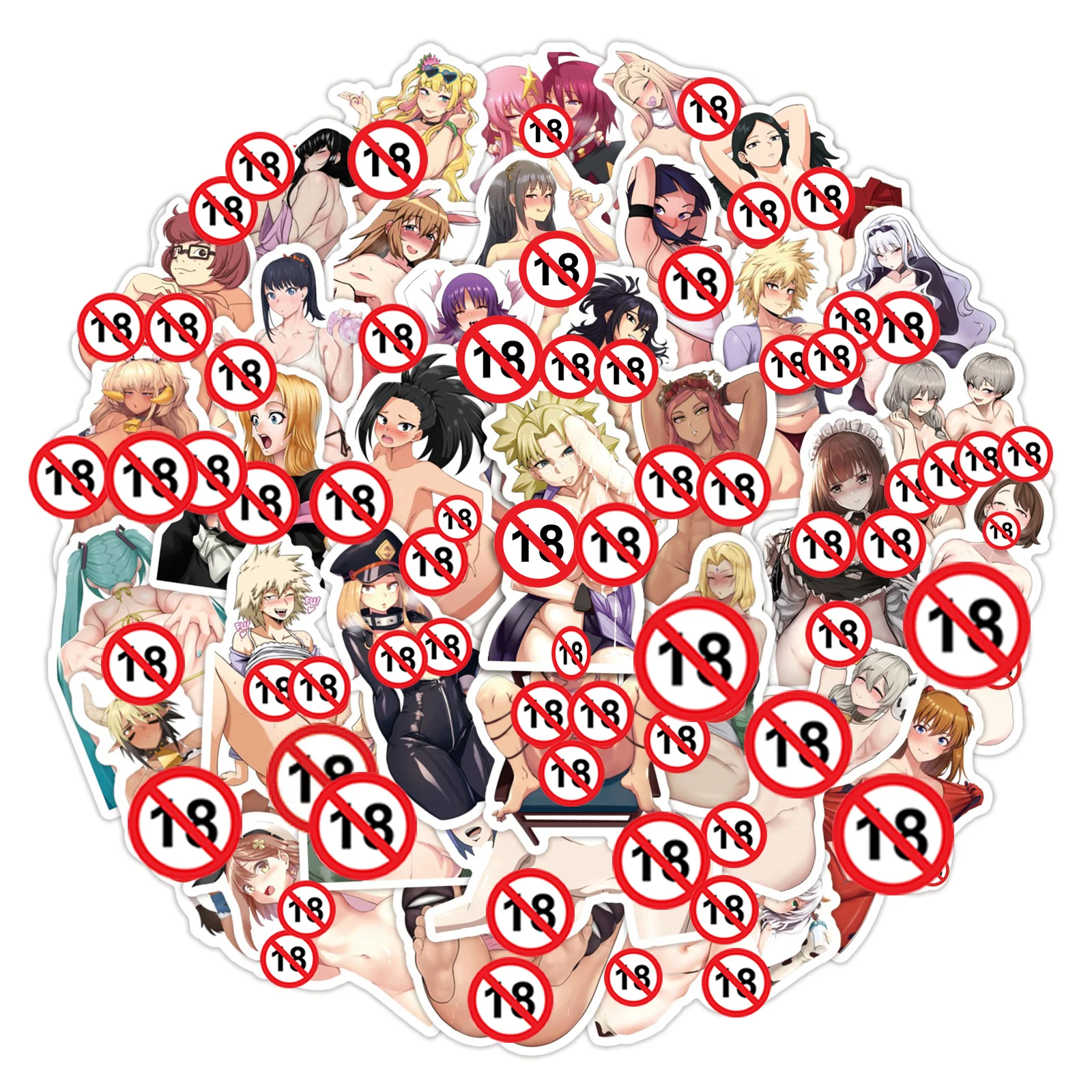 10/30/50/100 шт. взрослые голые сексуальные Waifu хентай наклейки Suncensored для ноутбука