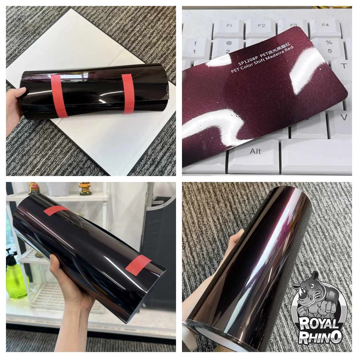 ПЭТ супер глянцевая металлическая пленка Madeira Magic Color Shift Rainbow Drift черная красная