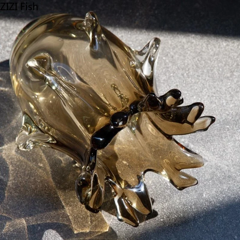 Необычная утолщенная стеклянная ваза настольные сосуды для цветов цветочная