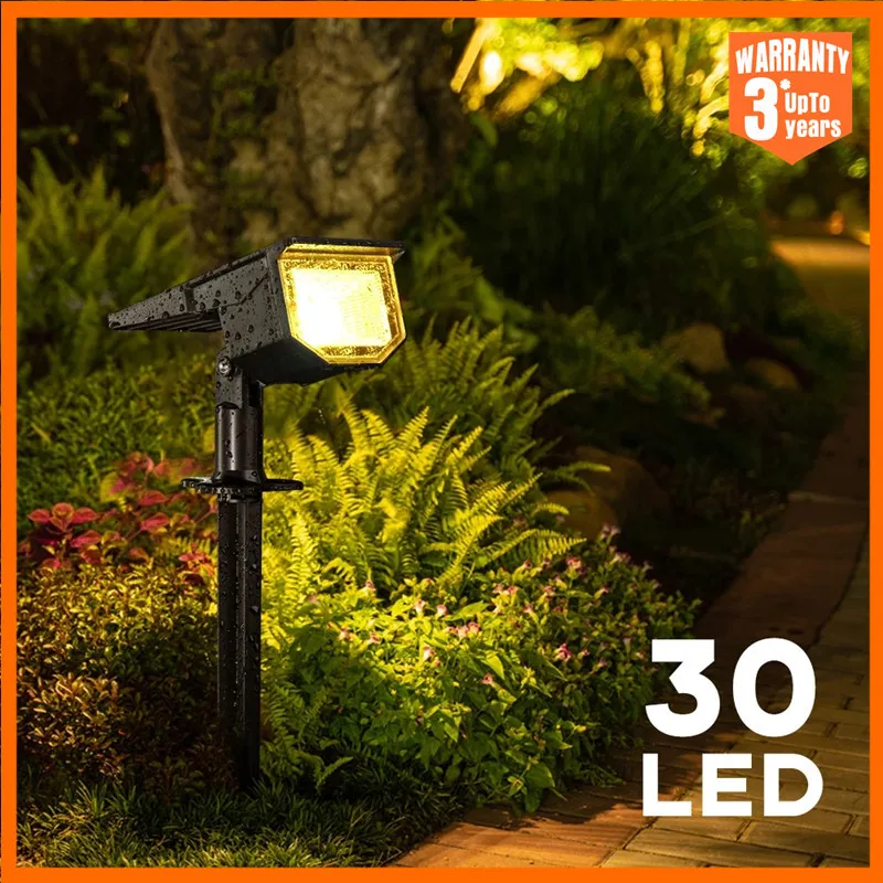 

Xiaomi 30 LED RGB Outdoor Solar Lawn Lights Light Control Solar Landscape Spotlights IP65 Waterproof Garden Path Wall Lamp