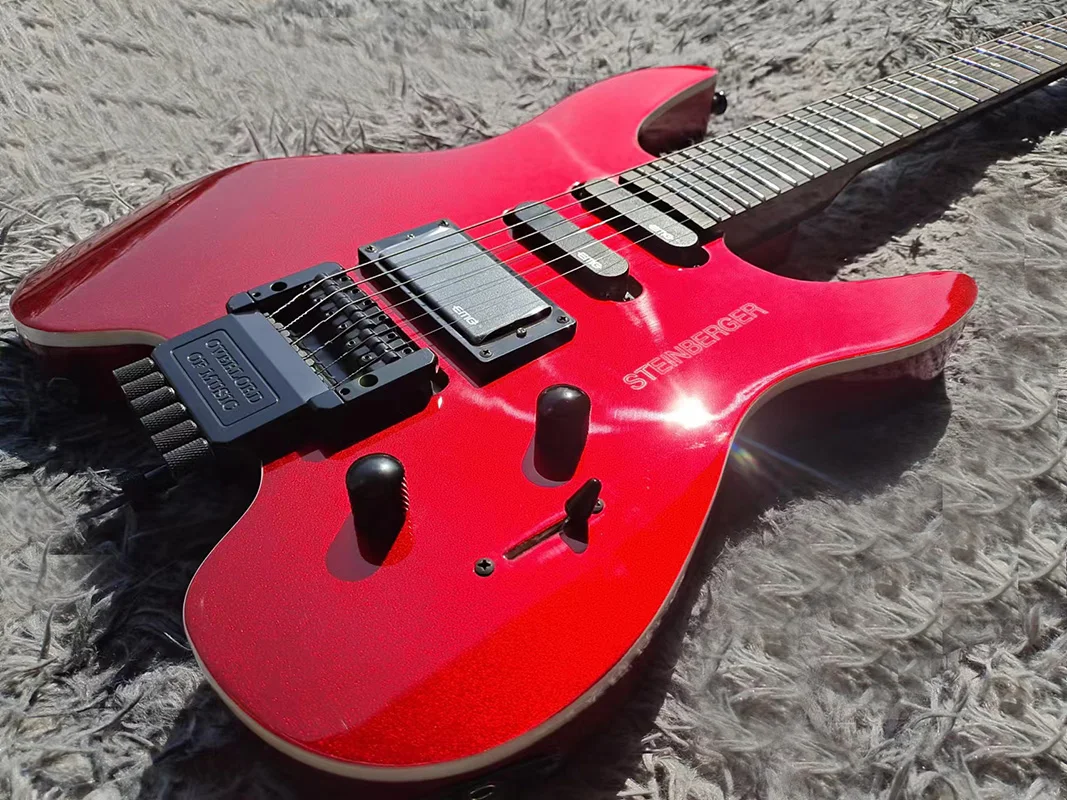Headless Electric Guitar Mahogany Body Floyd Rose Tremolo Bridge 6 Strings Guitarra Steinberger Version