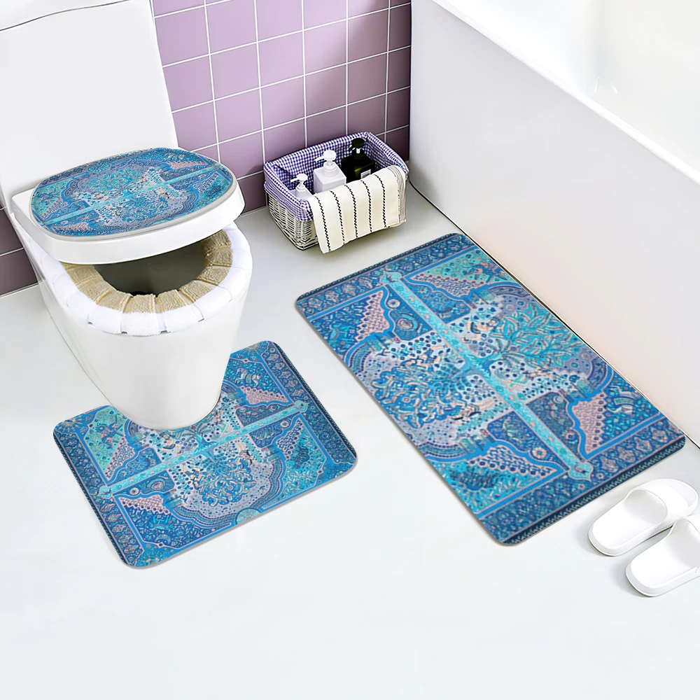 

Набор декоративных ковриков для ванной комнаты, Набор ковриков для ванной комнаты, коврик для туалета, коврик для душа, нескользящий коврик ...