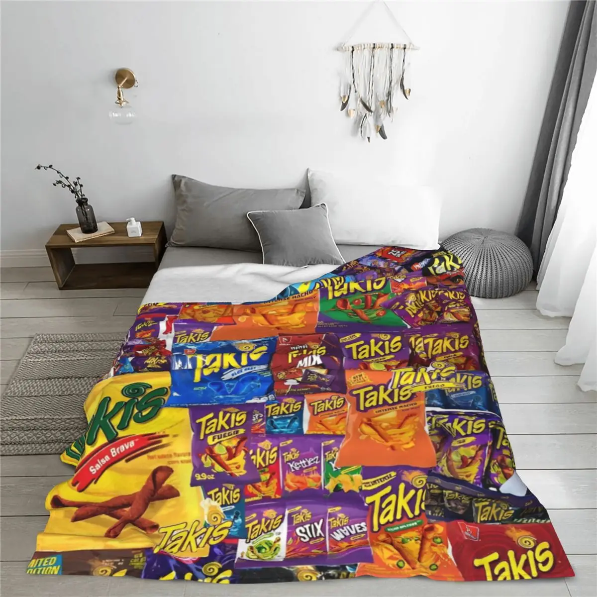 Одеяла с мультяшным принтом и закусками фланелевые всесезонные Taki портативные