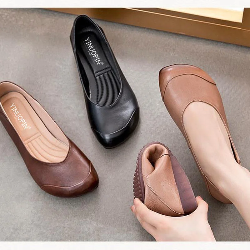 

2021 New Simple Design Ladies Flat Shoes Soft Women Square Toe Vintage Flats Female Casual Boat Shoes Retro Leisure Shoes Girl A