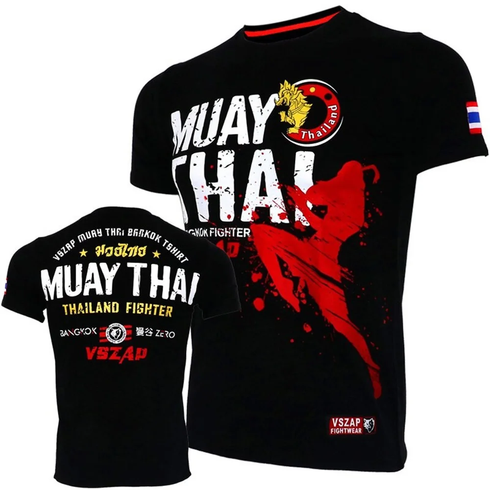 

Men's Muay Thai T Shirt Running Fitness Sports Short Sleeve Outdoor Boxing Wrestling Tracksuits Summer Breathable Quick Dry Tops