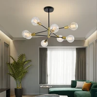 modern glass chandeliers iron hanging light luxury indoor pendant light