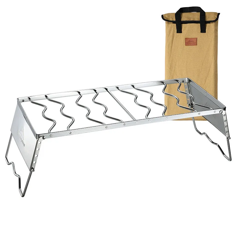 

Портативная ветрозащитная рама для барбекю из нержавеющей стали, Удлиненная рама для барбекю, подставка для кастрюли, нержавеющая сталь, дв...