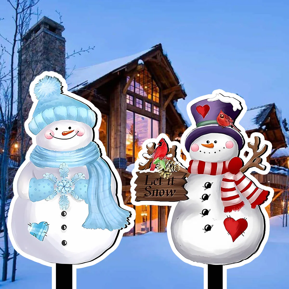 

Christmas Decorations Outdoor Yard Garden Stake 11.8 Inches Metal Snowman Santa Christmas Decor Yard Garden Lawn Pathway