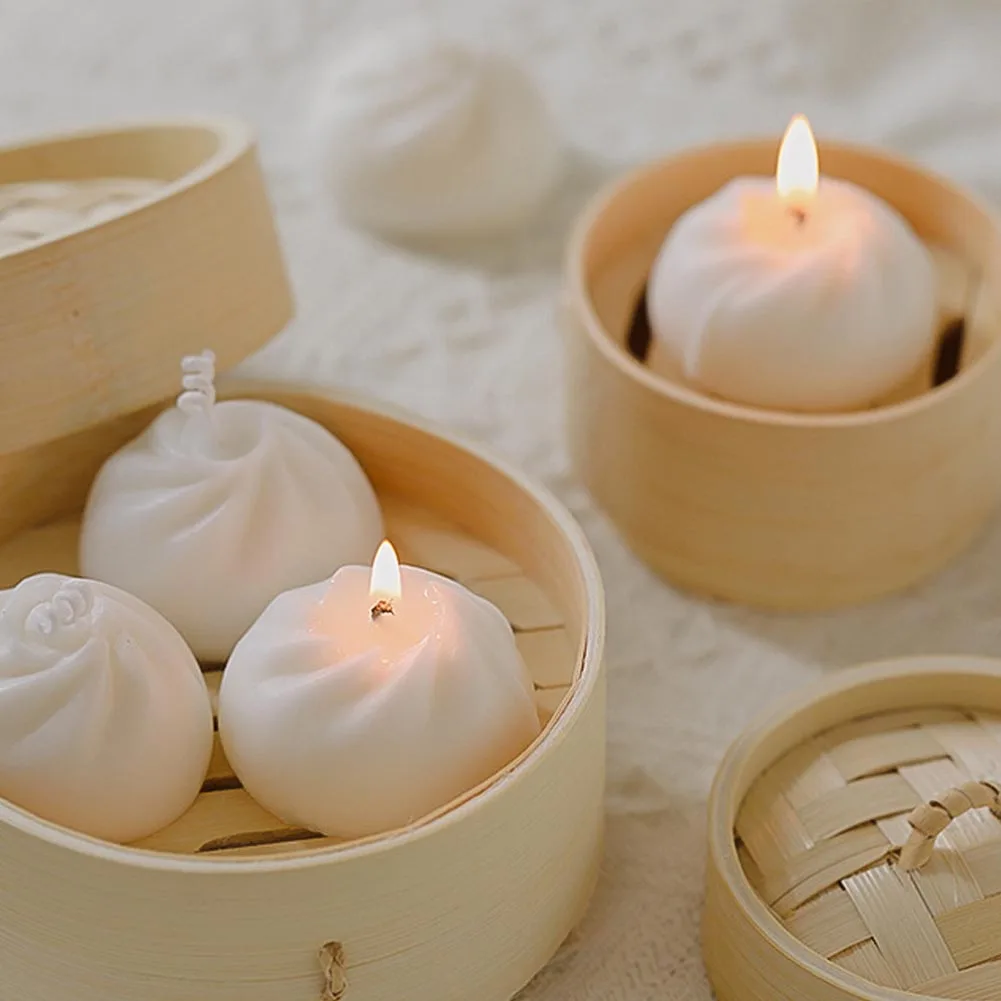 

Creative Xiao Long Bao Shape Candle Aromatherapy Candle Gift Box INS Photo Props Scented Candle Home Decoration