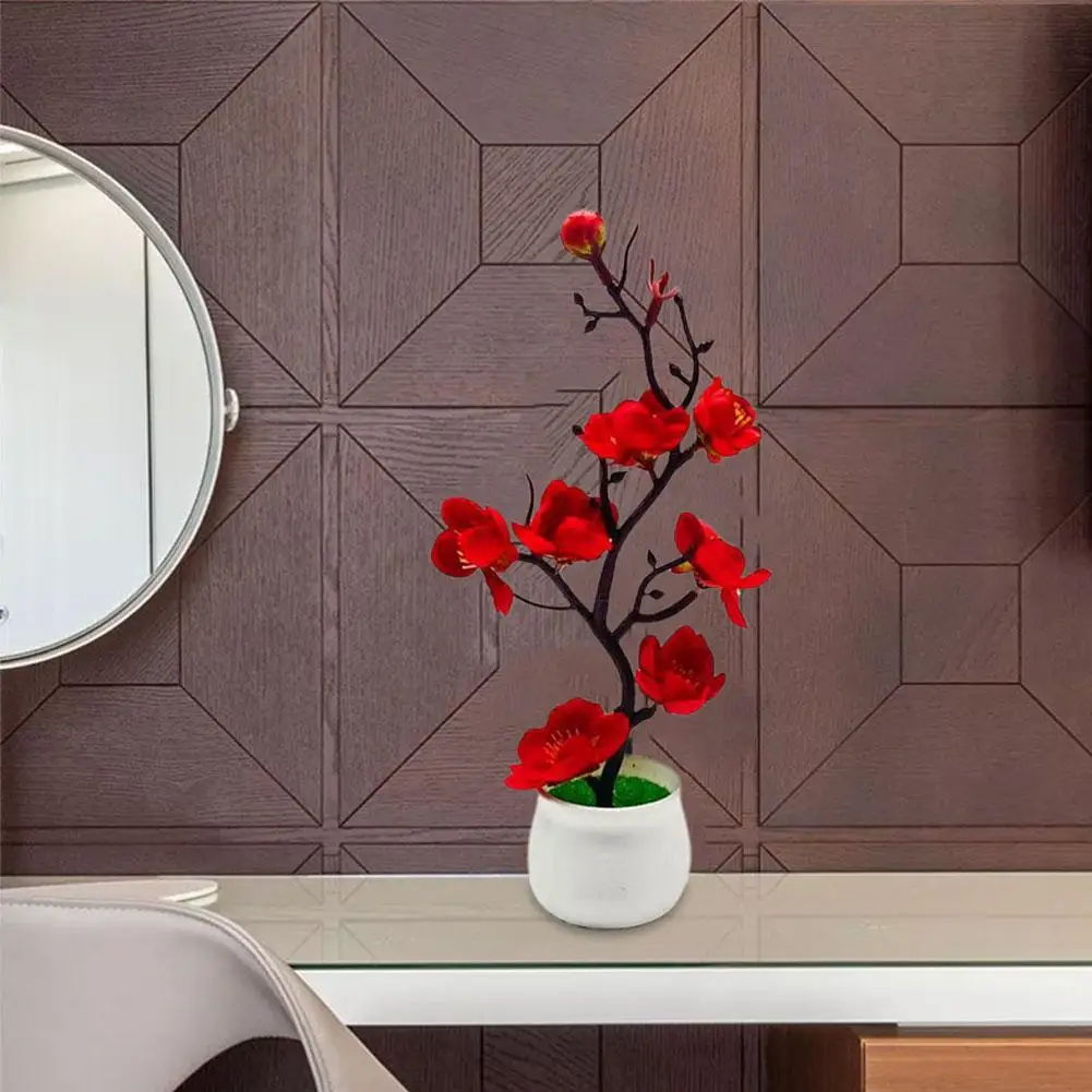 Бонсай искусственный цветок сливы горшок искусственное растение орнамент цветы