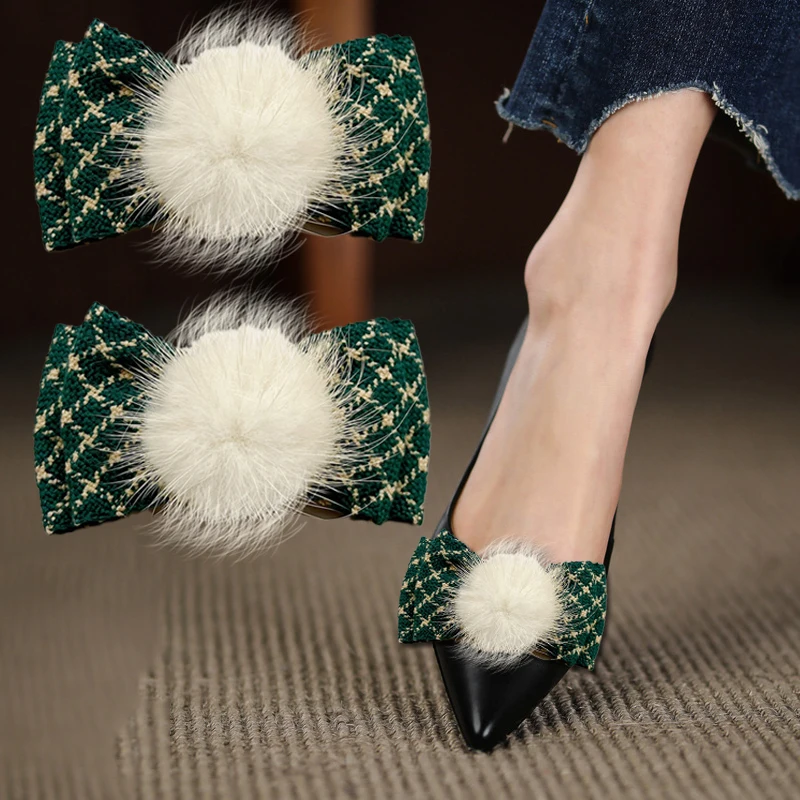 

2 шт., женские туфли из меха норки на высоком каблуке