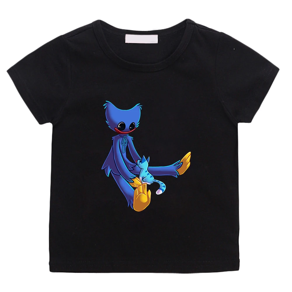 

Kawaii Video Games Poppy Playtime Clothes Huggy Wuggy T Shirt Harajuku Summer Short Sleeve Boys Girls 100% Cotton T-shirts Tops