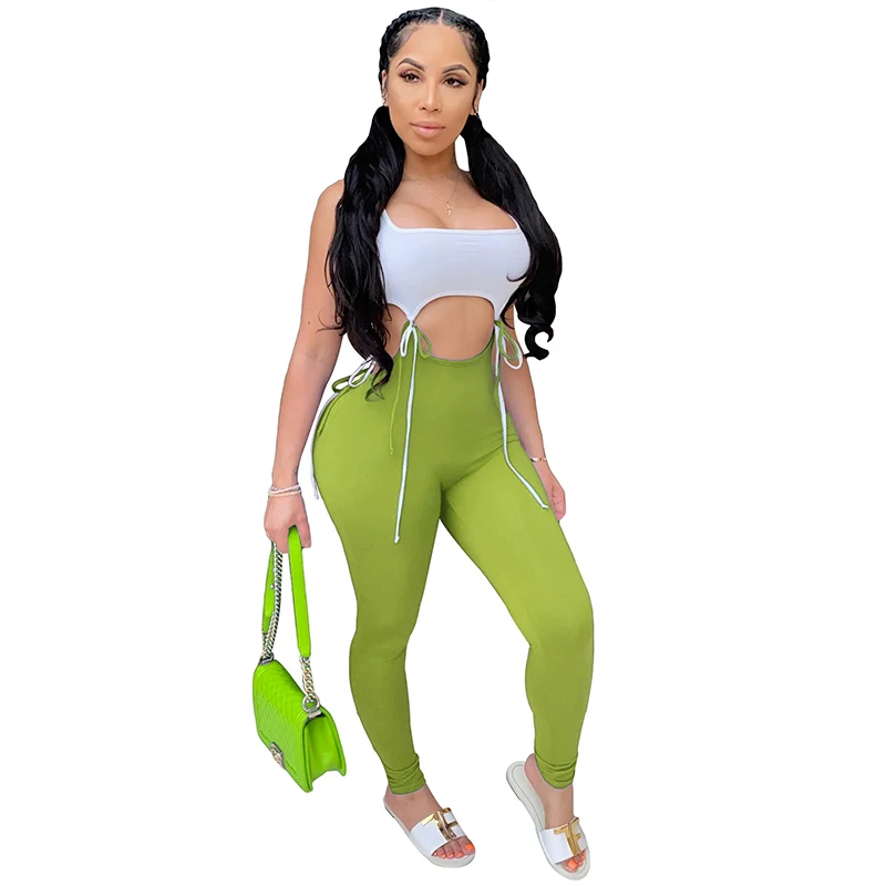 

Женский однотонный комплект GBVLGAR, комплект из двух предметов, короткий топ и леггинсы, Повседневная Уличная одежда, бандажный комплект из дв...