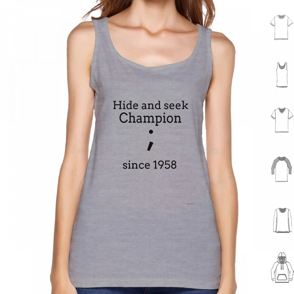 

H&s Tank Tops Vest Sleeveless Programmer Informatik Simicolon It Hide Seek
