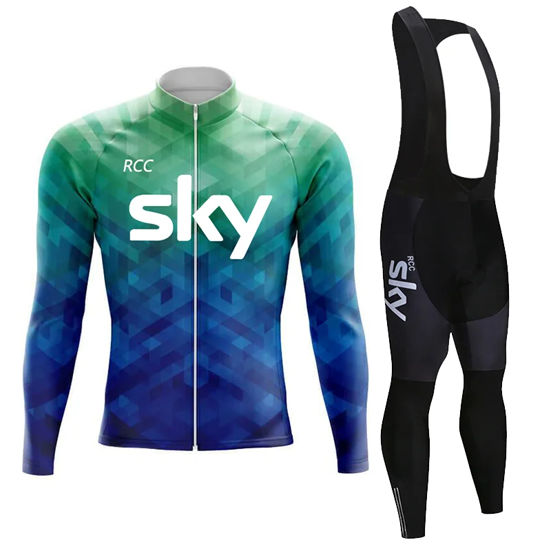 Мужской Велосипедный Комплект Осенняя Униформа RCC SKY Team С Длинными Рукавами Для