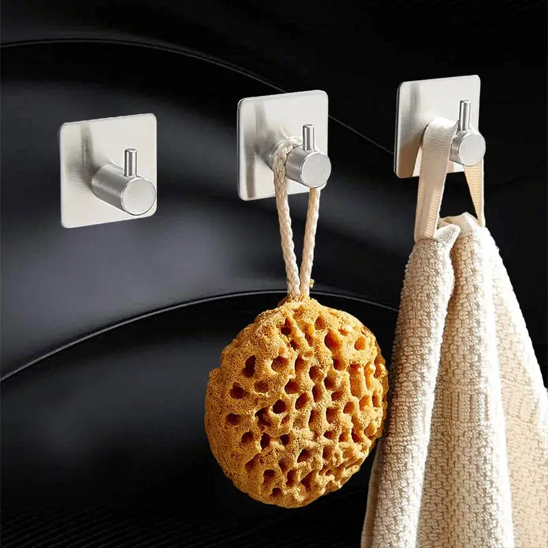 

Black Hook 304 Stainless Steel Strong Adhesive Hook Single Hook No Drilling Bathroom Door Kitchen Living Room Hat No Trace Hook