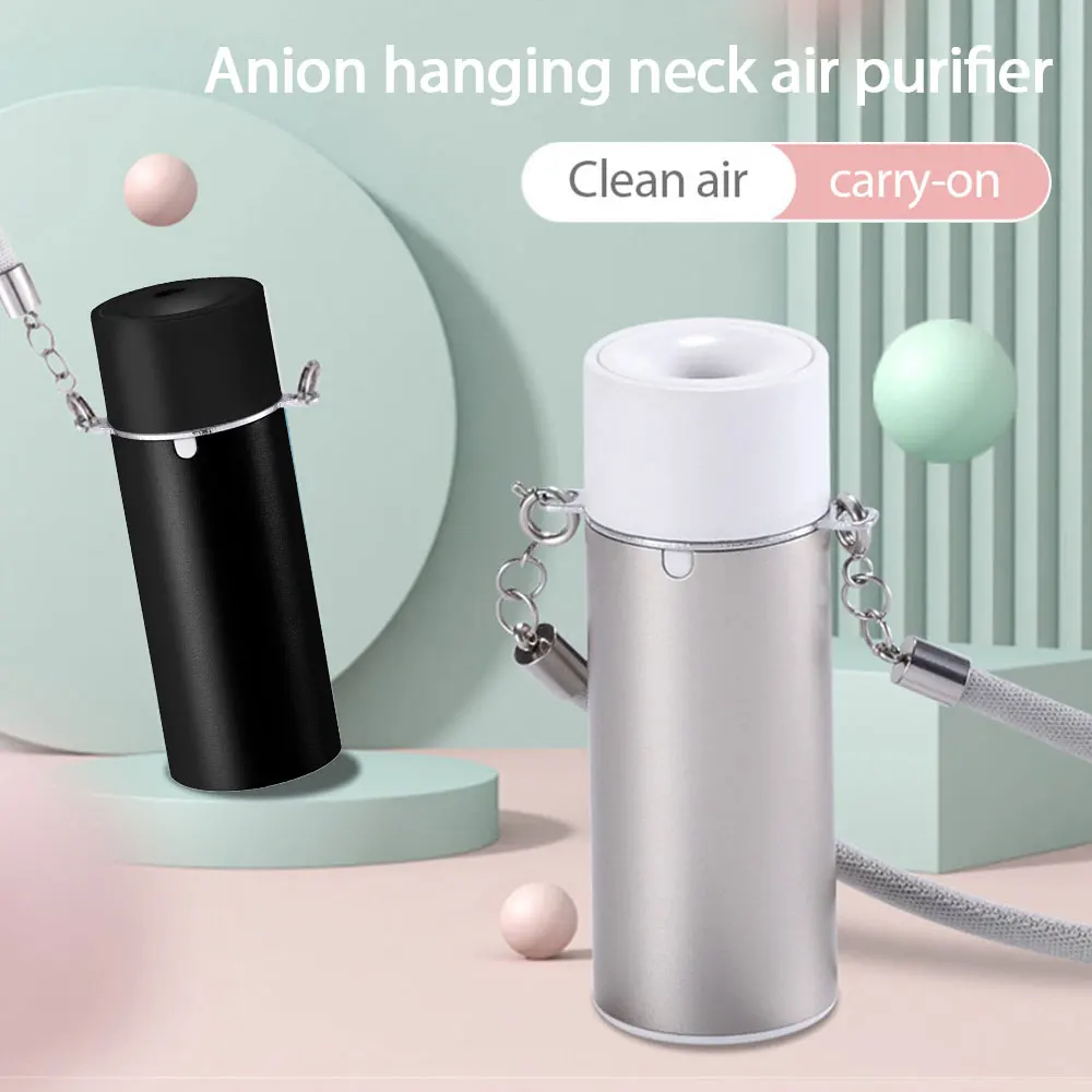 

High-efficiency Necklaceanion Air Purification Aluminum Alloy Air Purifier Fast Charging Toilet Deodorant Wearable Design 3.7v