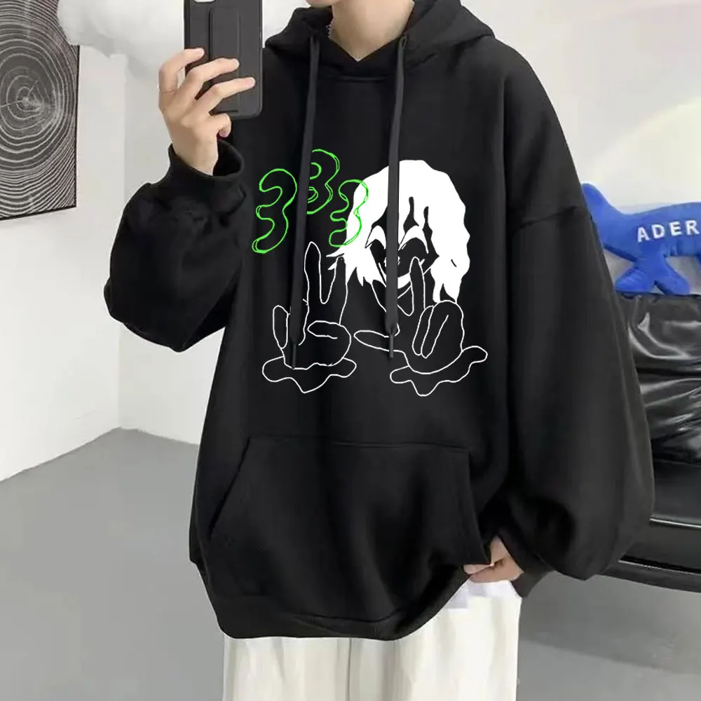 

Swedish Rapper Bladee 333 Music Album Print Hoodie Hip Hop Sweatshirts Men Womens Winter Long Sleeves Simple Pullover Streetwear