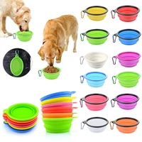 collapsible dog folding silicone bowl pet outdoor walking portable water drinking bowl food container travel feeder dish bowl